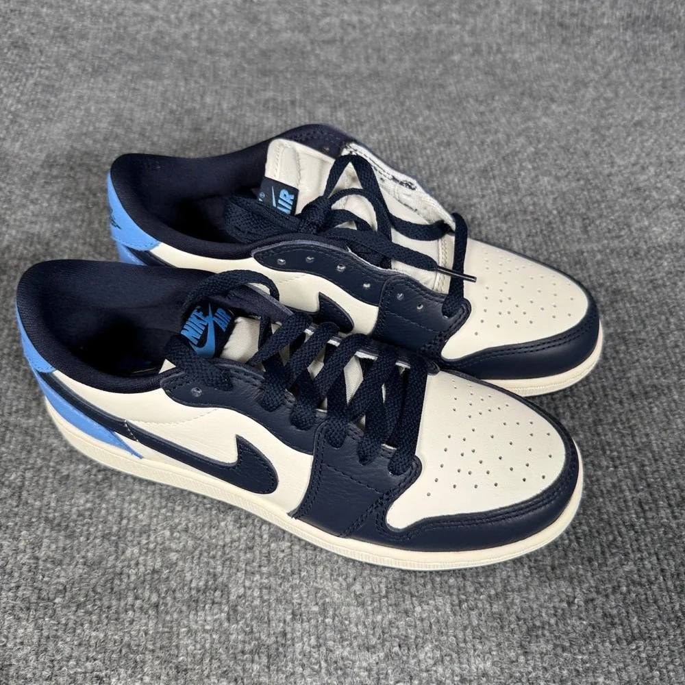 Nike Kids5 Air Jordan 1 Low OG Obsidian Big Shoes Sneaker White Black CZ0858-400